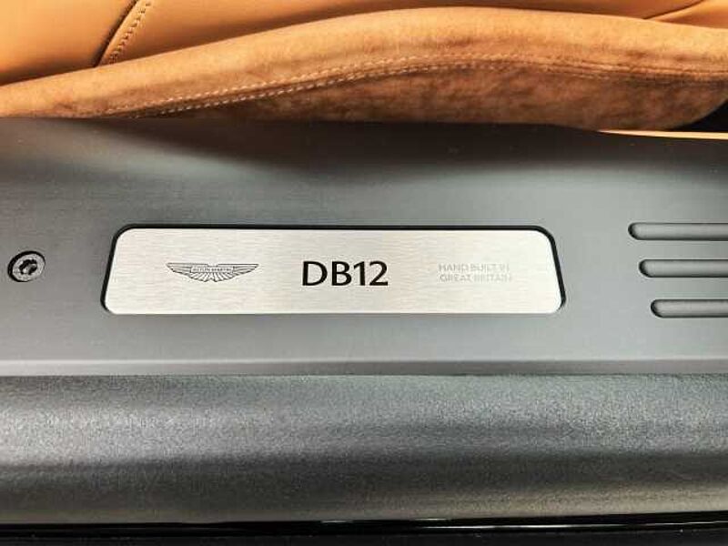 Aston Martin DB12 Jet Black Oxford Tan Twill Carbon
